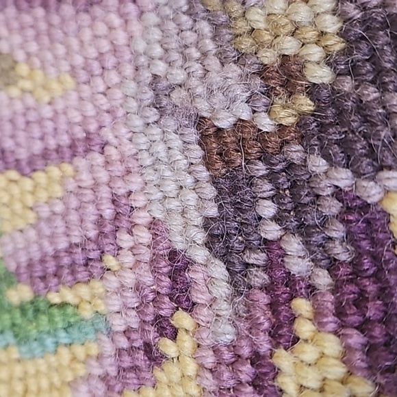 Vintage needlepoint purse, handbag 👜, great condition, real leather 👌 - Picture 13 of 16